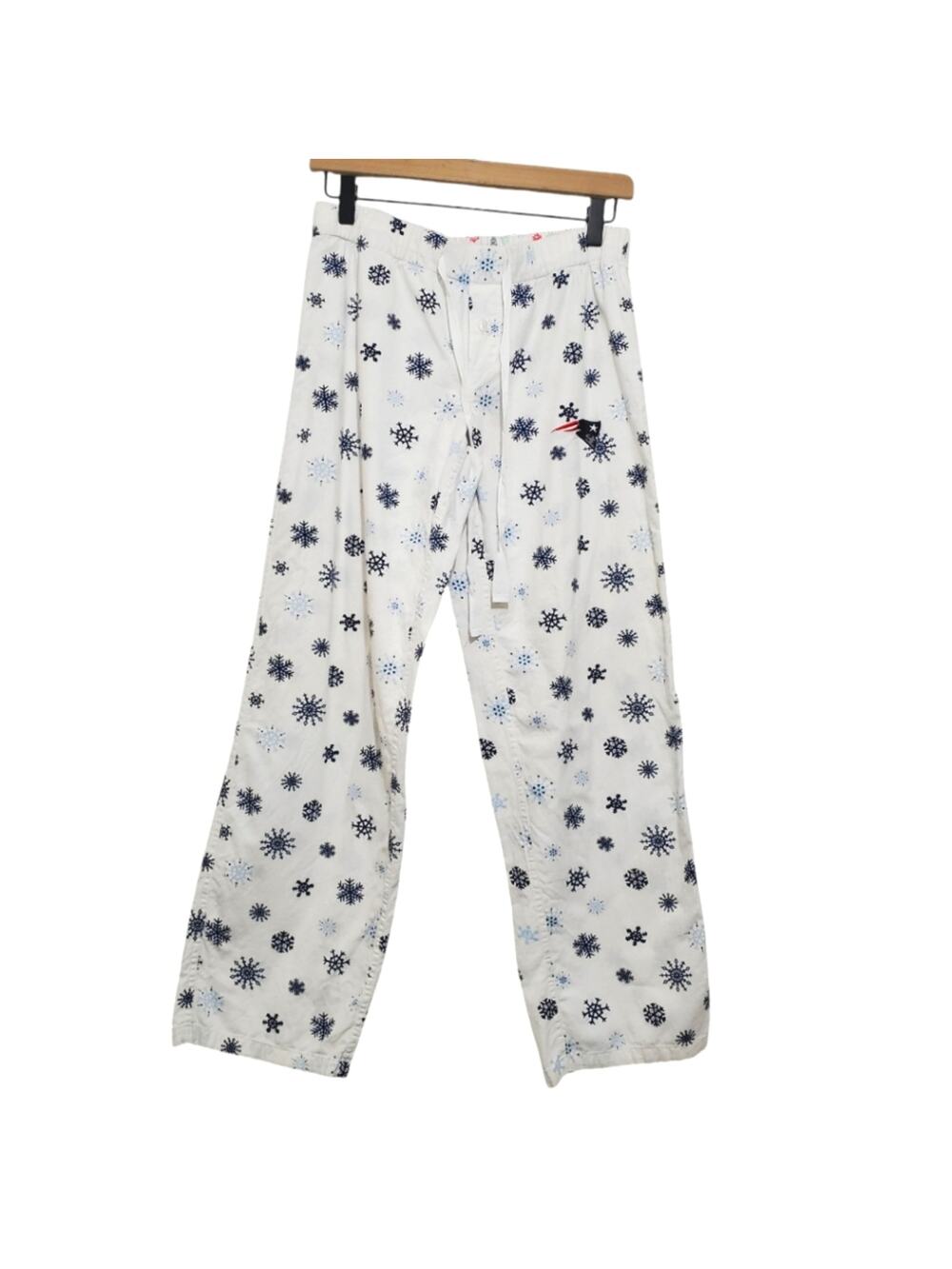 Snowflake Pattern Boston New England Patriots Embroidered Pajama Pants
